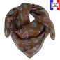 Carré de soie Emprunte marron fabriqué en France