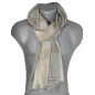 Pashmina homme en cachemire beige et gris
