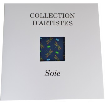 Echarpe soie homme Tiffany – Dragon fly bleu