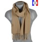 Echarpe unie en laine beige taupe