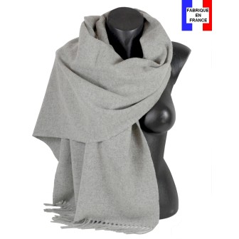 Châle en laine Iris gris clair made in France