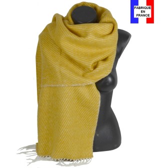 Châle mohair Koala moutarde fabriqué en France