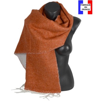 Châle mohair Koala orange fabriqué en France