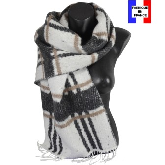 Châle mohair Karité noir fabriqué en France