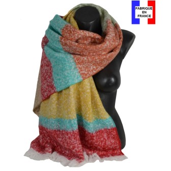 Châle mohair Magique rouge fabriqué en France