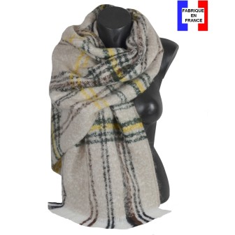Châle mohair Maestro beige vert fabriqué en France