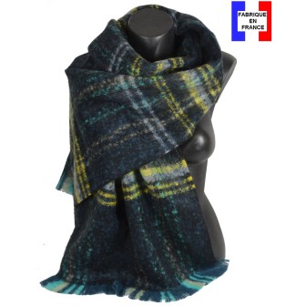 Châle mohair Maestro bleu fabriqué en France