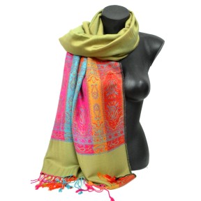 Etole style pashmina indien verte