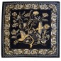 Grand carré de soie noir à oiseaux