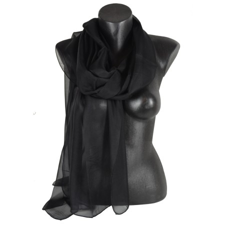 Etole crêpe de soie noire