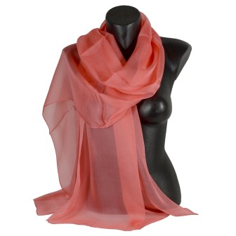 Etole crêpe de soie rose corail
