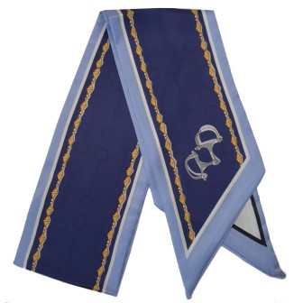 Foulard tête poignet ceinture Eperon bleu