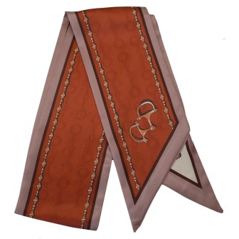 Foulard tête poignet ceinture Eperon terracotta