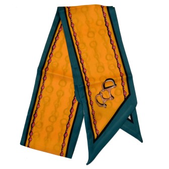 Foulard tête poignet ceinture Eperon orange