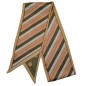 Foulard tête poignet rayures et ronds beige