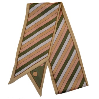 Foulard tête poignet rayures et ronds beige