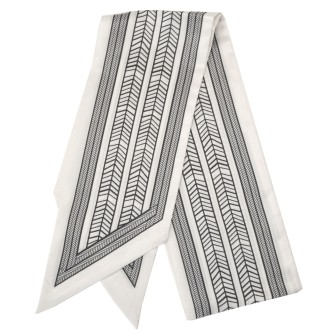 Foulard tête poignet blanc noir