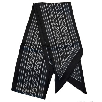 Foulard tête poignet noir blanc