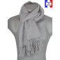 Echarpe mérinos unie grise