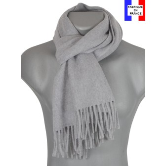 Echarpe mérinos unie grise