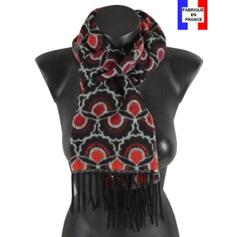 Echarpe cashcryl Ginseng rouge Made in France