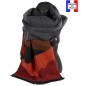 Châle Ailleurs orange-marron made in France