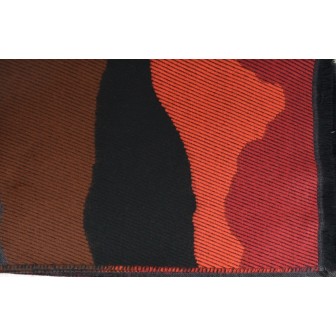 Châle Ailleurs orange-marron made in France