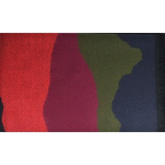 Châle Ailleurs bleu-rouge made in France