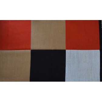 Châle Acrobate beige noir orange made in France