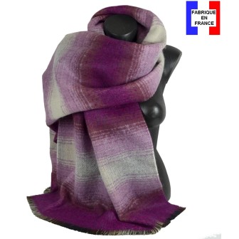 Châle mohair Onde rose made in France
