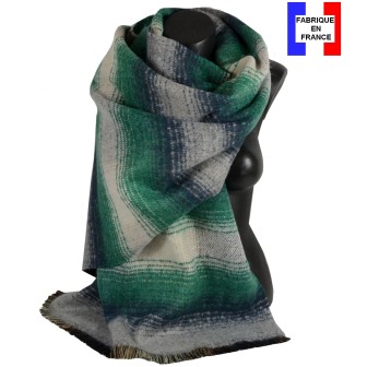 Châle mohair Onde vert made in France