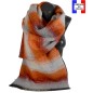 Châle mohair Onde orange made in France