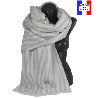 Châle mérinos Australe gris made in France