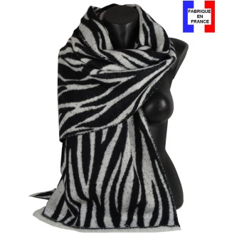 Châle mérinos Australe noir made in France