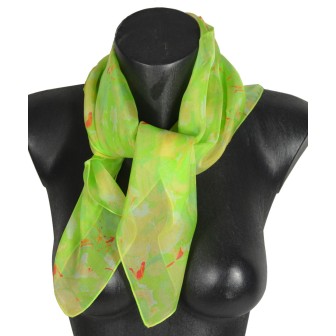 Carré de soie Givre vert fabriqué en France