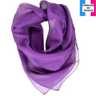 Carré mousseline violet fabriqué en France