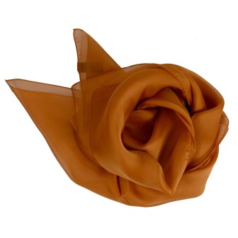 Grand carré mousseline or foncé fabriqué en France