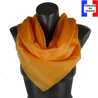 Grand carré mousseline melon fabriqué en France