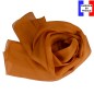 Foulard mousseline soie orange foncé fabriqué en France