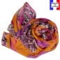 Foulard en soie Belle fleur orange fabriqué en France