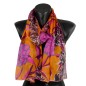 Foulard en soie Belle fleur orange fabriqué en France
