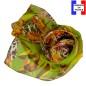 Foulard en soie Belle fleur vert fabriqué en France