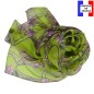 Foulard en soie Ondulation vert fabriqué en France