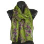 Foulard en soie Ondulation vert fabriqué en France