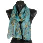Foulard en soie Ondulation ciel fabriqué en France