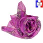 Foulard en soie Ondulation rose fabriqué en France