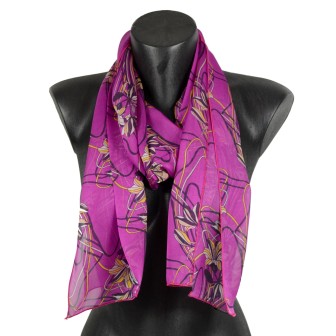 Foulard en soie Ondulation rose fabriqué en France