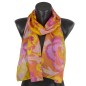 Foulard en soie Pivoine jaune fabriqué en France