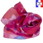 Foulard en soie Pivoine rouge fabriqué en France