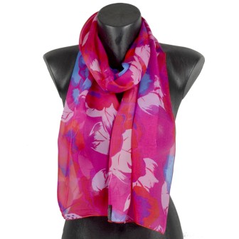 Foulard en soie Pivoine rouge fabriqué en France